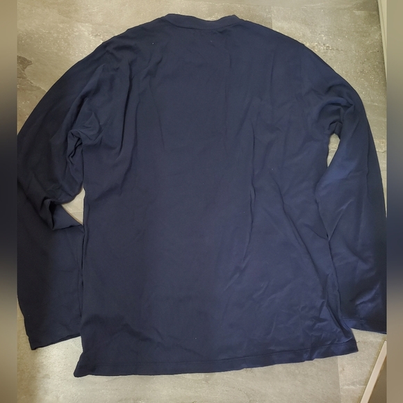 Vilebrequin Cotton Long Sleeve Shirt. Navy Blue. Orange Embroidery Turtle. Men L - Picture 9 of 9